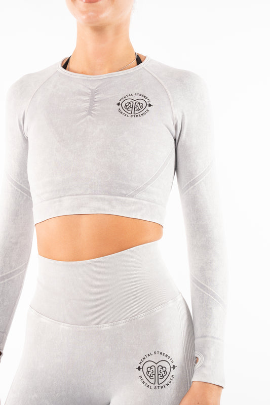 Acid Wash 'Invincible' Long Sleeve Top image 1