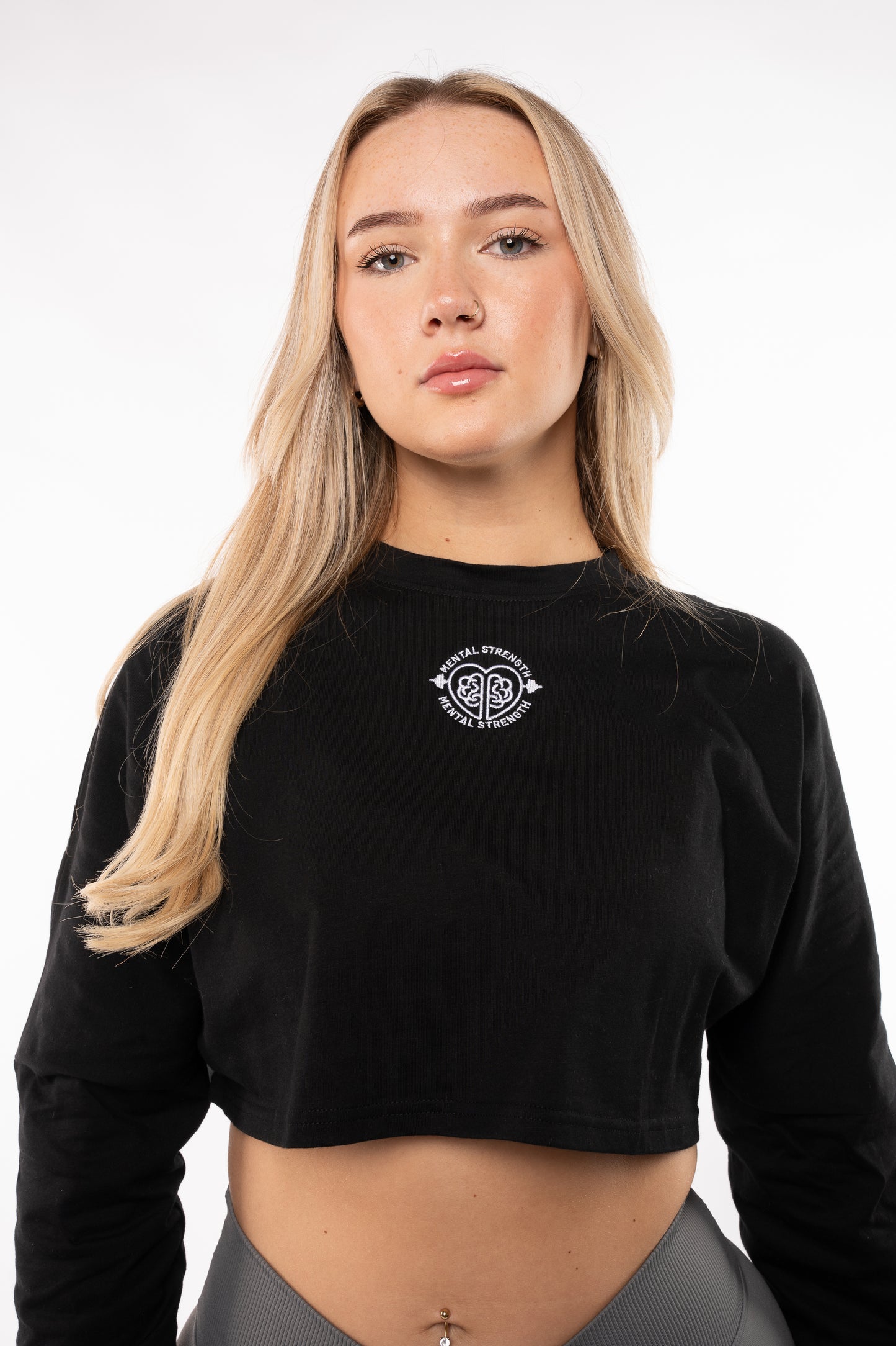 Long Sleeve Boxy 'Bravery' Crop T Shirt image 1