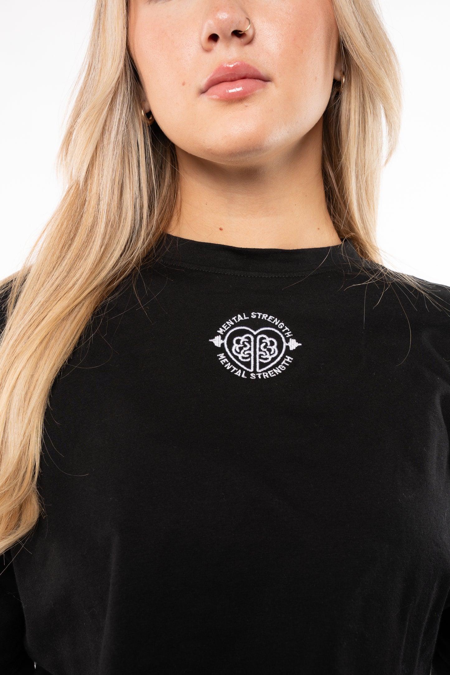 Long Sleeve Boxy 'Bravery' Crop T Shirt image 3