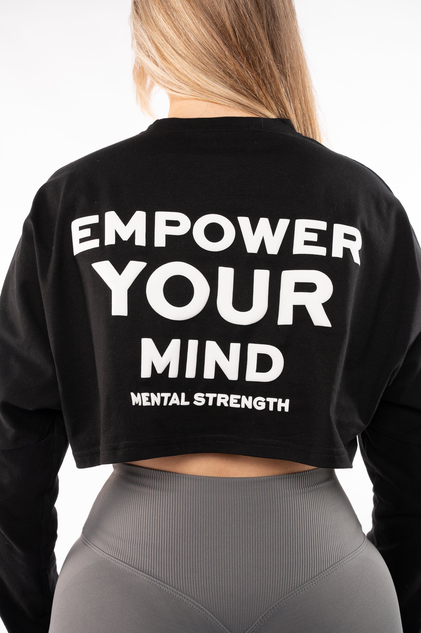 Long Sleeve Boxy 'Bravery' Crop T Shirt image 2