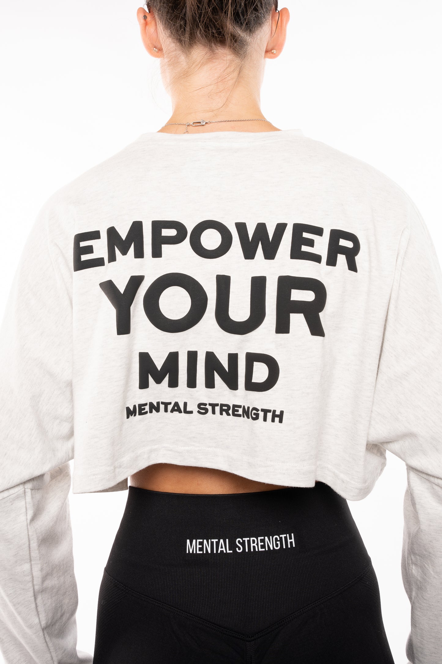 Long Sleeve Boxy 'Bravery' Crop T Shirt image 0