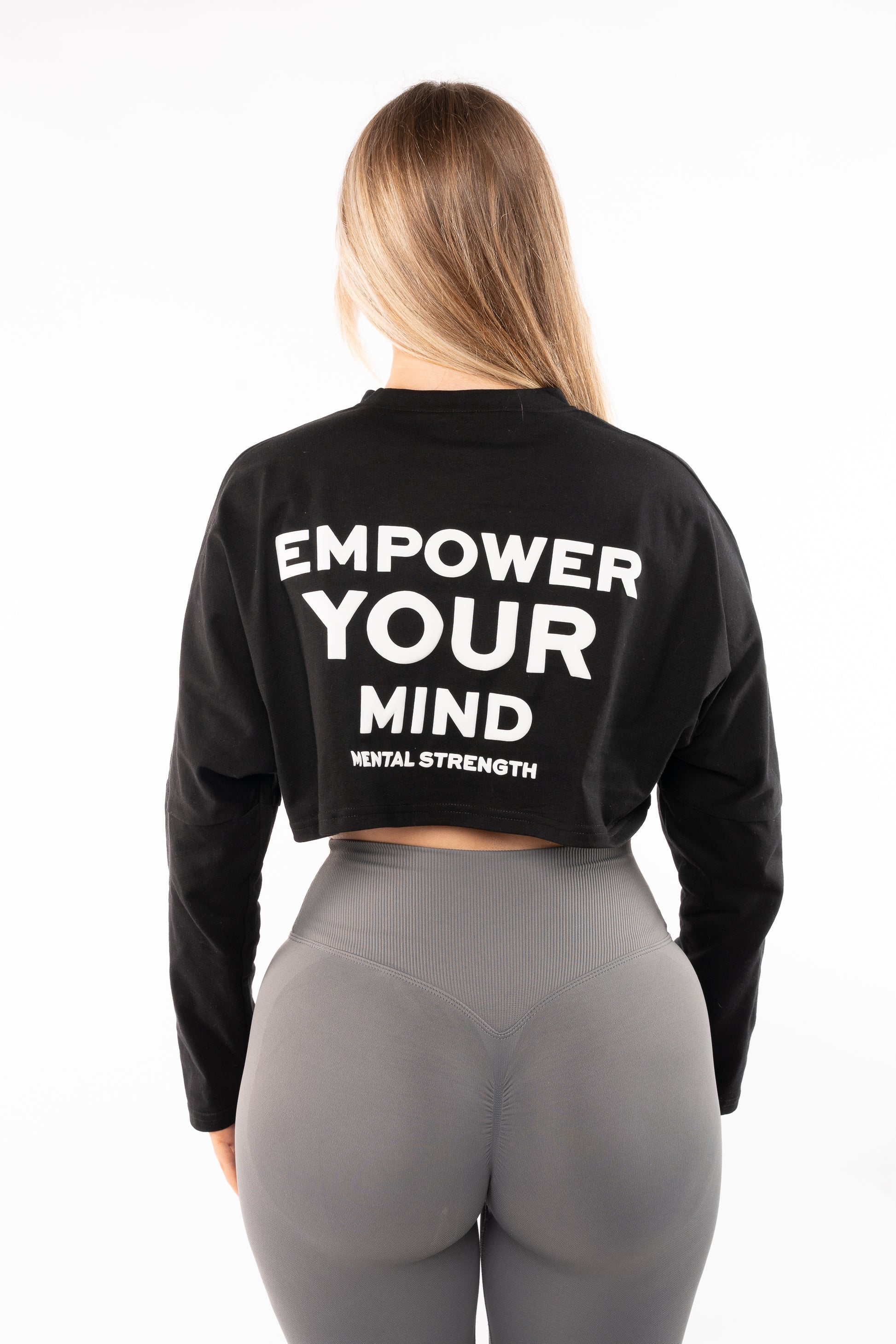 Long Sleeve Boxy 'Bravery' Crop T Shirt image 0
